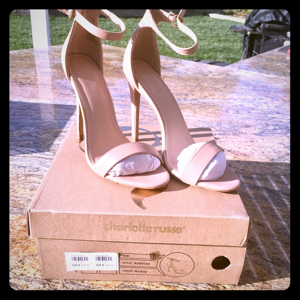 NEW! Charlotte Russe Nude Stiletto Sandal Heels